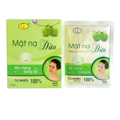 Mặt nạ dừa tự nhiên Cửu Long (hộp 3 miếng)